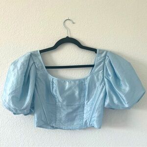 Top Shop blue crop top